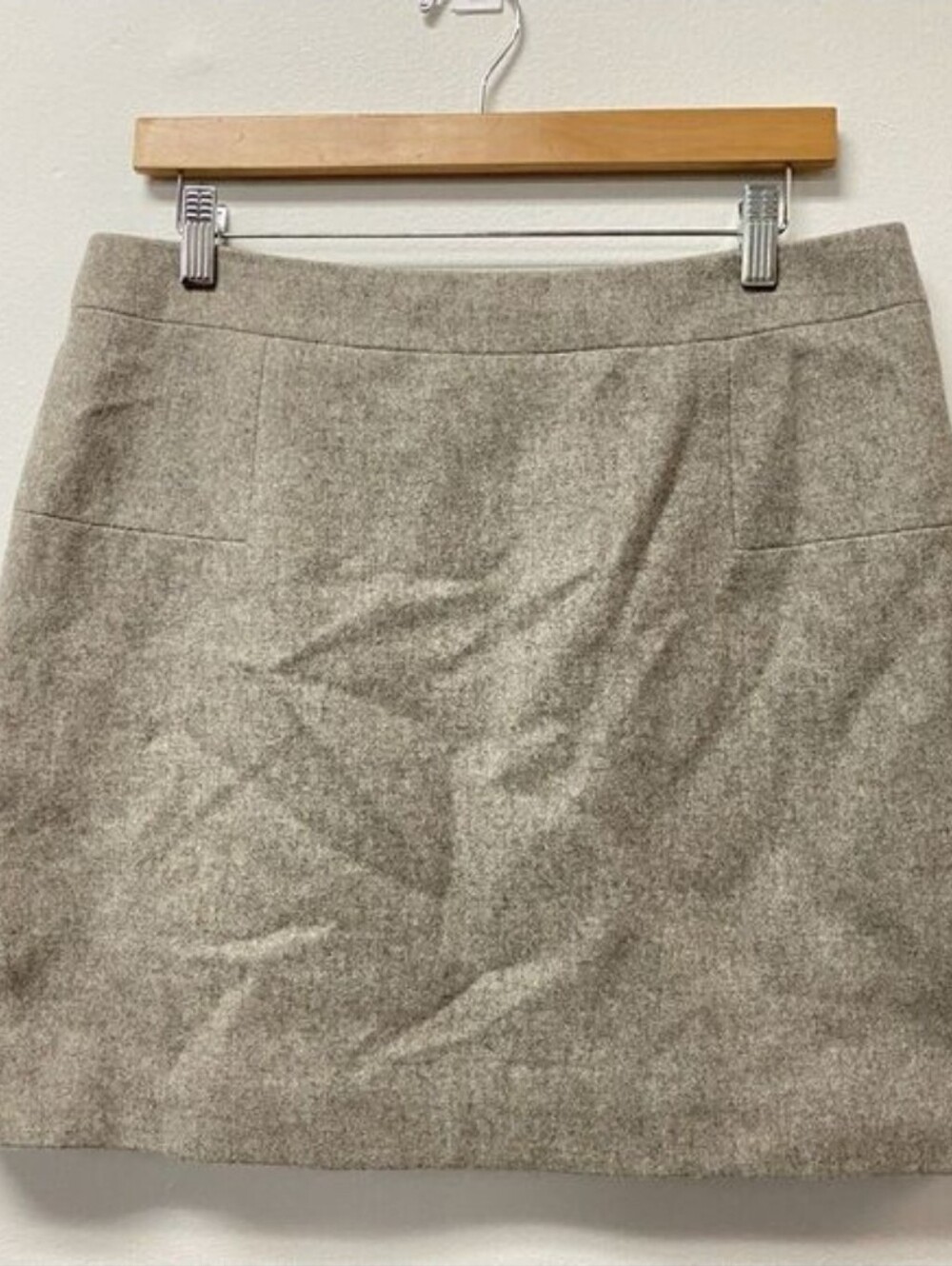 J. Crew Wool Blend Size Women US 12 Mini Skirt Academia Gray Lined Event Zipper